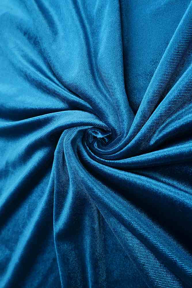KNT3850 / BLUE TEAL / 92%POLY 8%SPANDEX VELVET SOLID