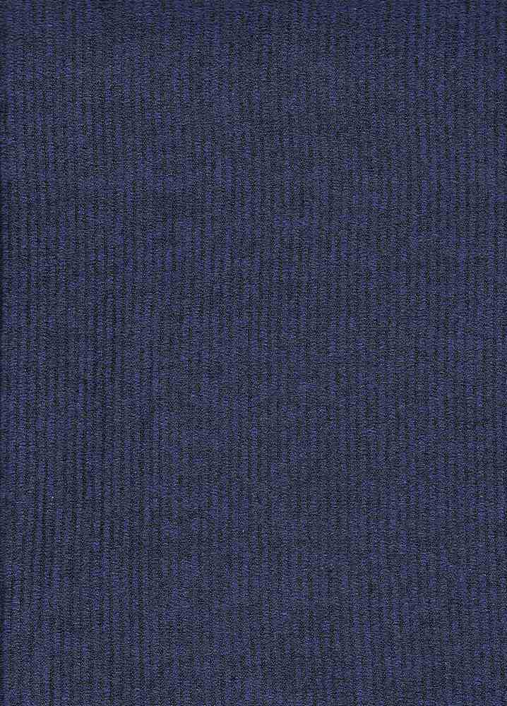 KNT3855 / BLUE / 76%RAY 21%POLY 3%SPAN 2X2 RIB BRUSHED 2TONE SWEATER
