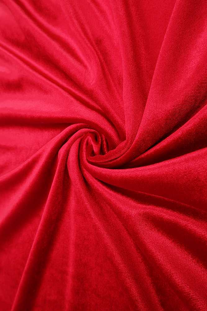 KNT3850 / RED / 92%POLY 8%SPANDEX VELVET SOLID