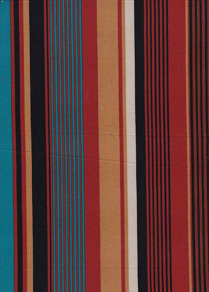 KNT2100-DU1595 / RUST 9 / 96%POLY 4%SPAN DTY BRUSHED VERTICAL STRIPE PRINT