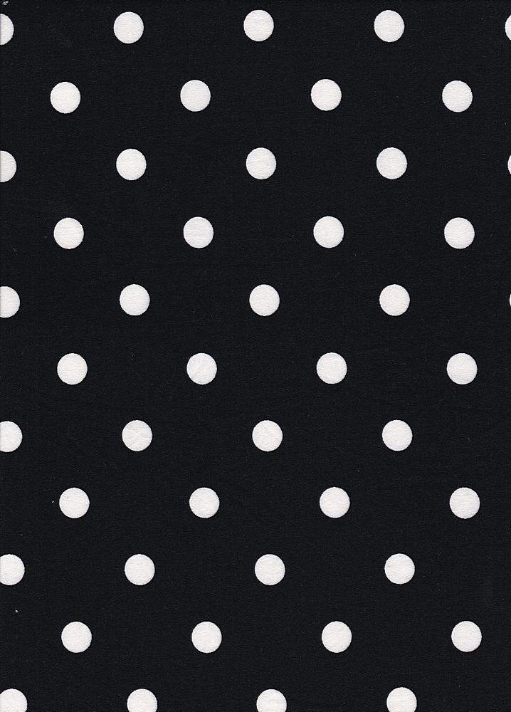 KNT2100-SE90548 / BLACK 1 / 96%POLY 4%SPAN DTY BRUSHED POLKA DOT PRINT