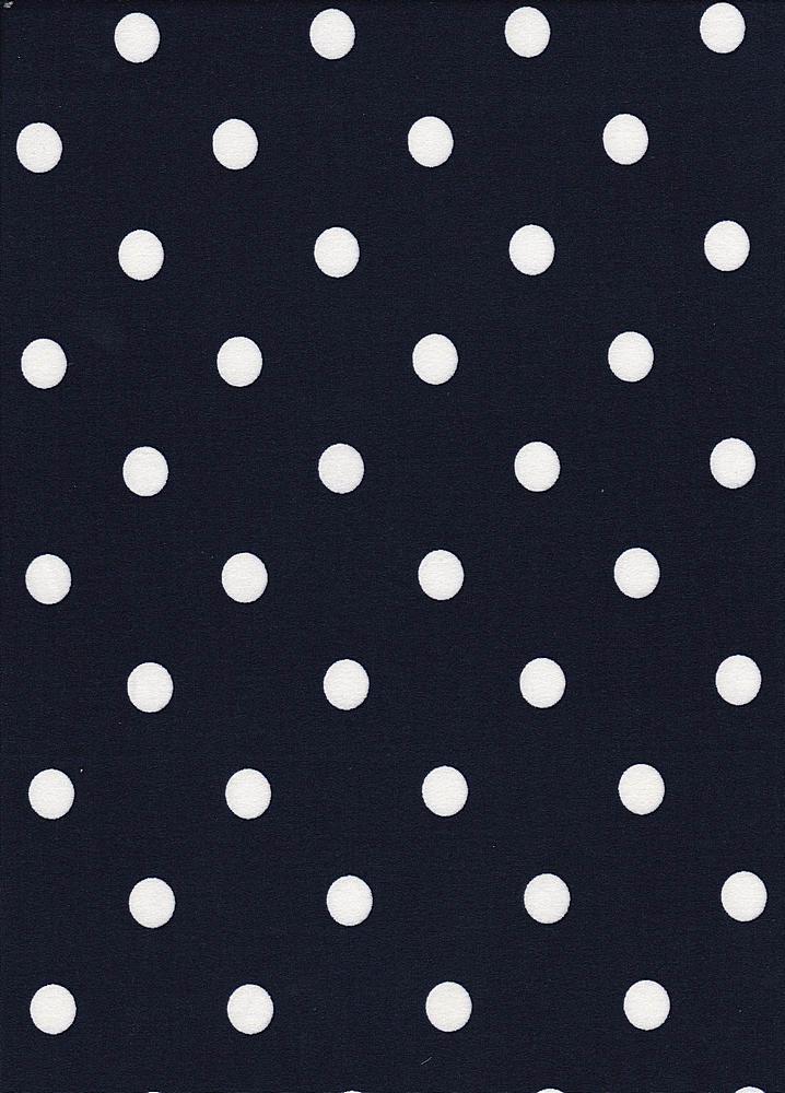 KNT2100-SE90548 / NAVY 3 / 96%POLY 4%SPAN DTY BRUSHED POLKA DOT PRINT