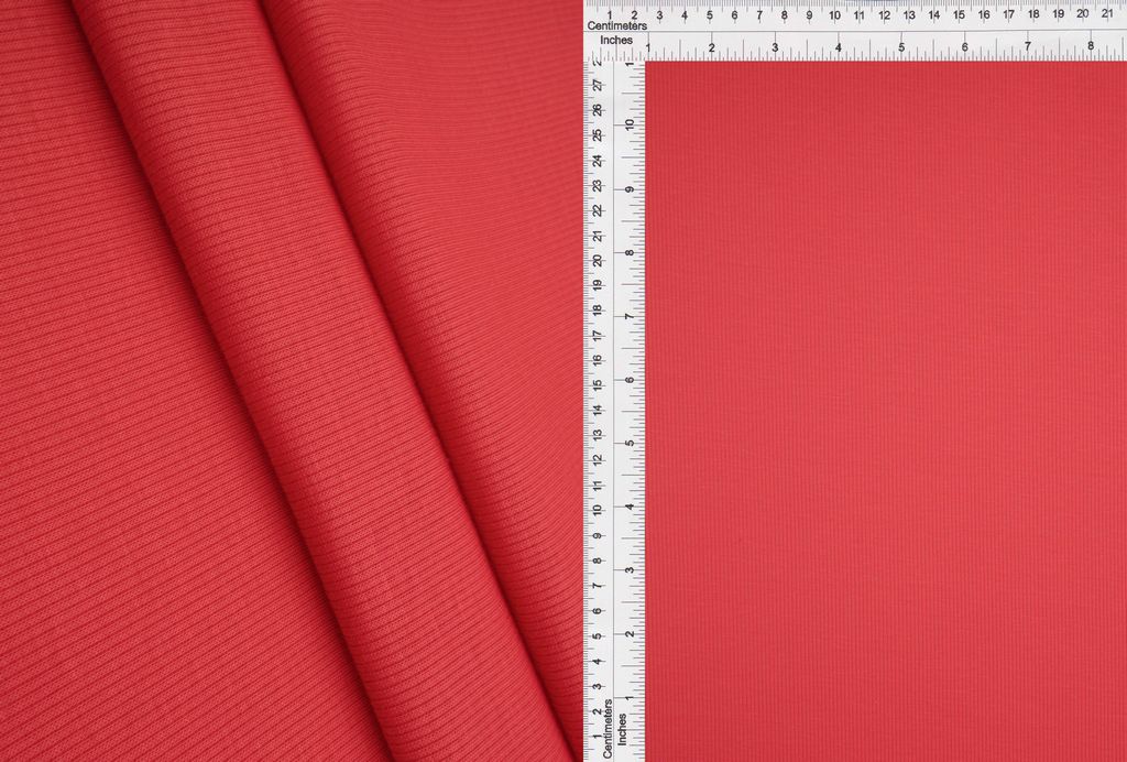 KNT3895 / RED #3 / 96%POLY 4%SPAN RIB 2X1 SOLID