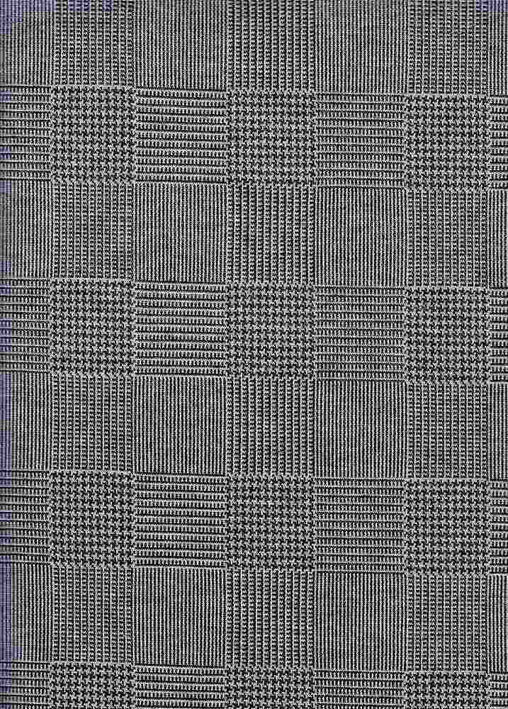 KNT3902 / BLACK / 22%RAYON 74%POLY 4%SPAN KNIT CHECK