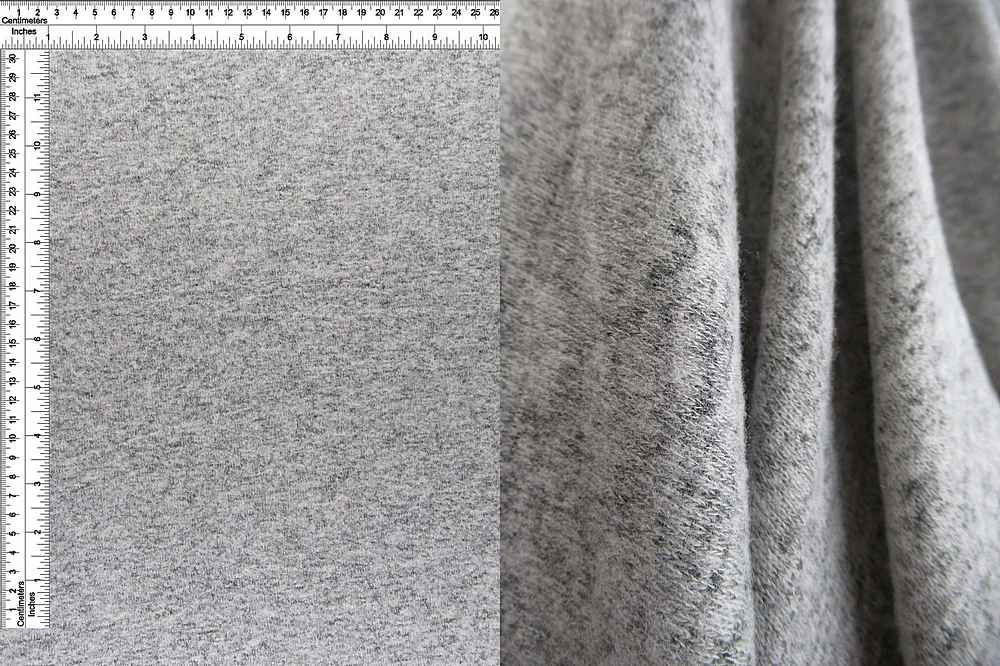 KNT3905 / HEATHER GREY / 76%RAY 21%POLY 3%SPAN R/P SP FLEECE SOLID
