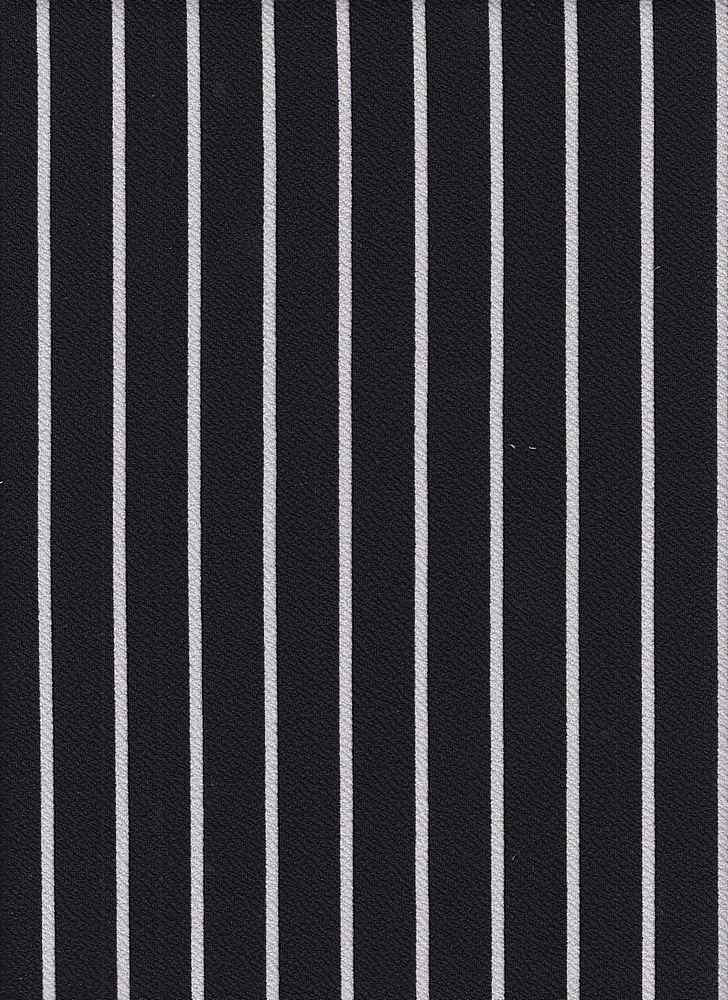 KNT3225-DU1655 / BLACK / 97%POLY 3%SPAN LIVERPOOL VERTICAL STRIPE PRINT