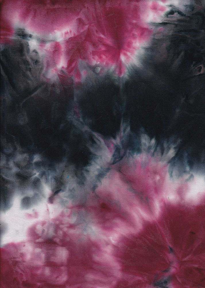 KNT3958 / WINE/BLACK / 96%POLY 4%SPAN DTY BRUSHED TIE-DYE