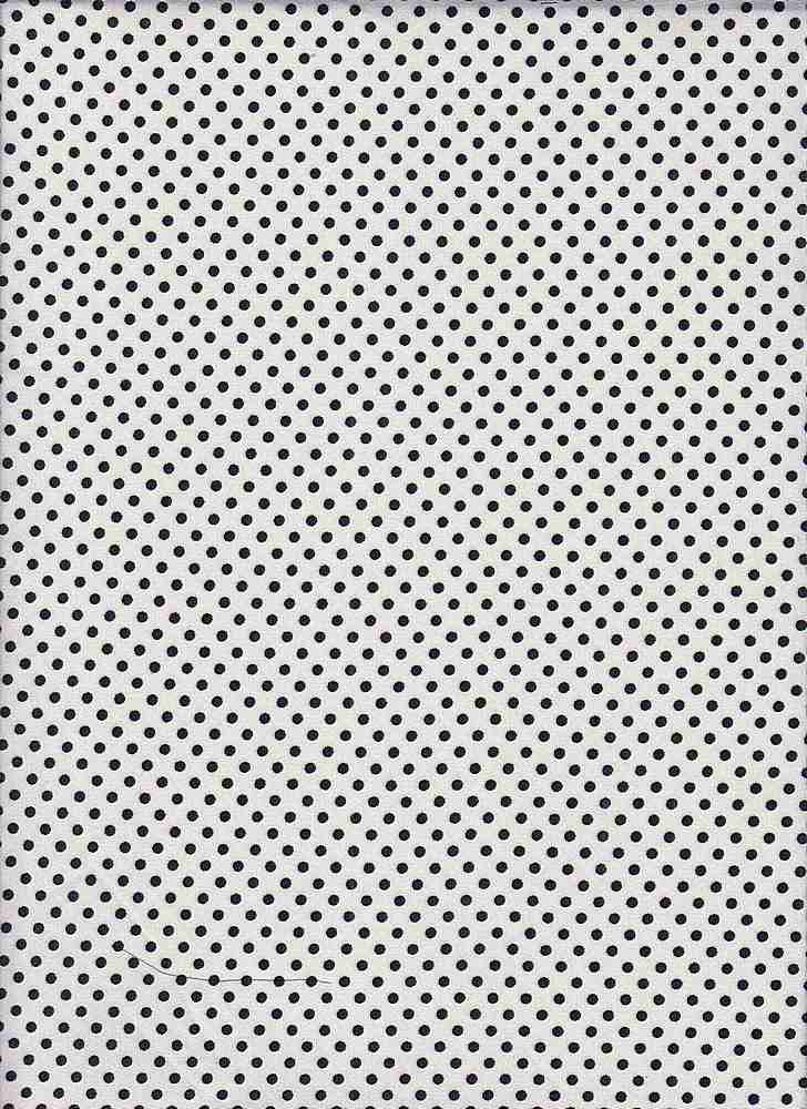 KNT1389-DU1615 / WHITE/BLACK / 96%POLY 4%SPAN DTY DOT PRINT