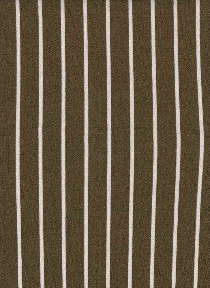 KNT3225-DU1655 / OLIVE / 97%POLY 3%SPAN LIVERPOOL VERTICAL STRIPE PRINT