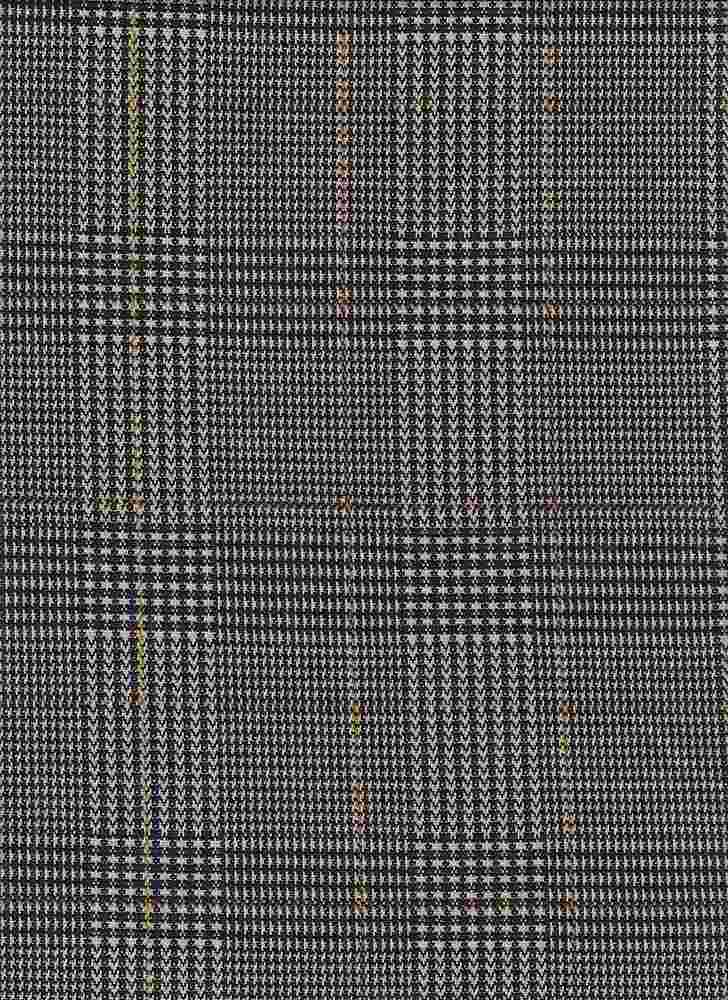 KNT3930 / BLACK/MUSTARD / 83.5%POLY 15%RAYON 1.5%SPAN KNIT JACQUARD PLAID Y/D