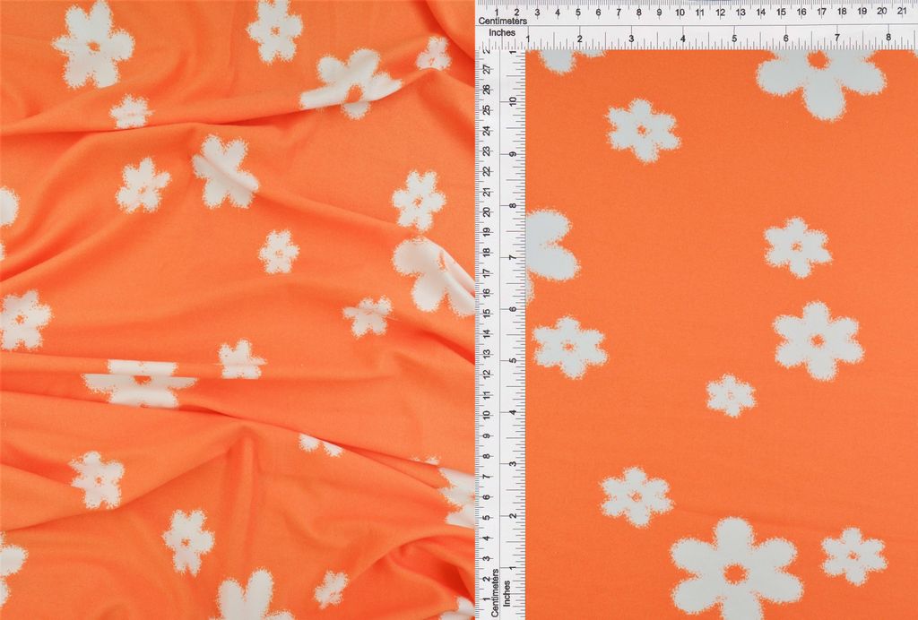 KNT2100-MS10050 / ORANGE LT / 95%POLY 5%SPAN DTY BRUSH FLOWER/FLORAL