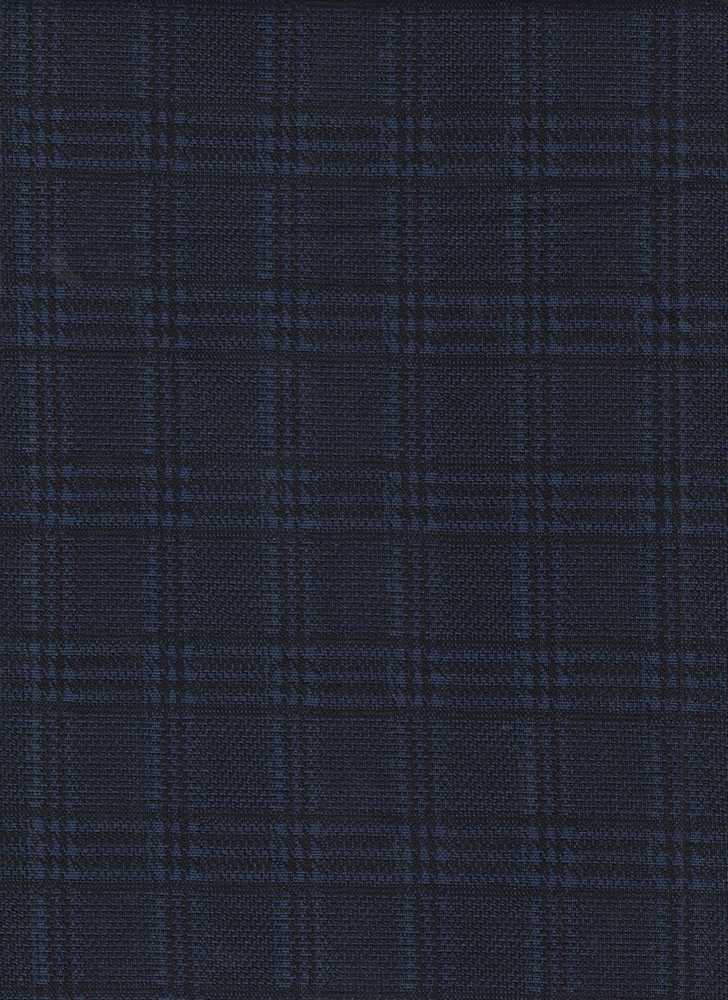 KNT4029 / NAVY/BLACK / 81%POLY 16%RAYON 3%SPAN DOUBLE KNIT JACQUARD PLAID
