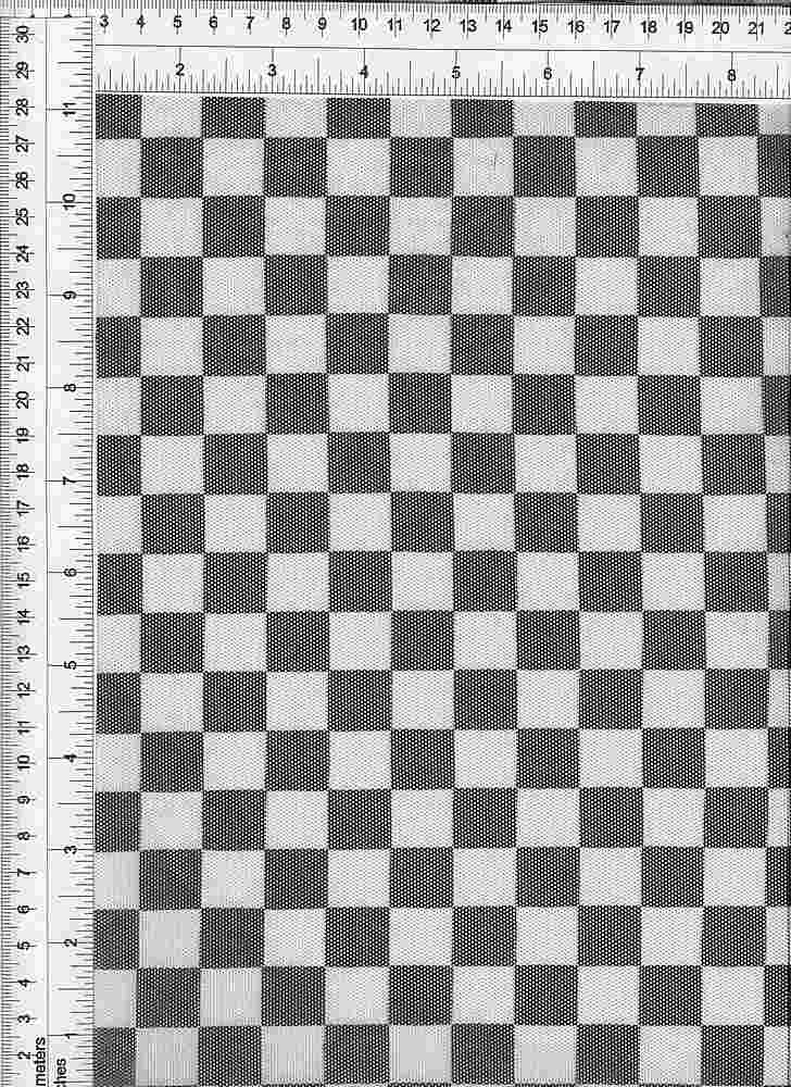 MESH-DU1772 / BLACK / 90%POLY 10%SPAN MESH CHECKERED/GEOMETRIC PRINT