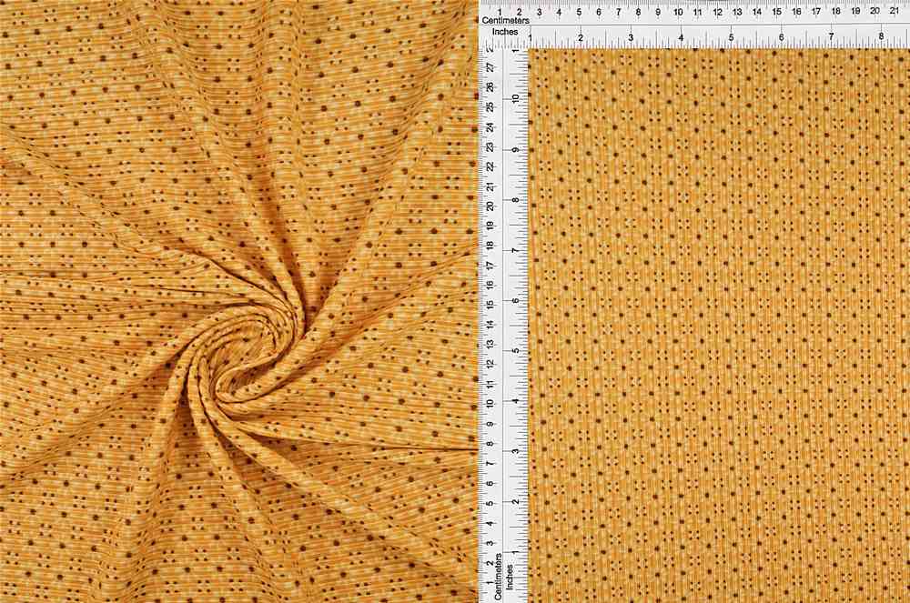 KNT3422-MS10082 / MUSTARD / 96%POLY 4%SPAN 4X2 YUMMY RIB GEO FLOWER