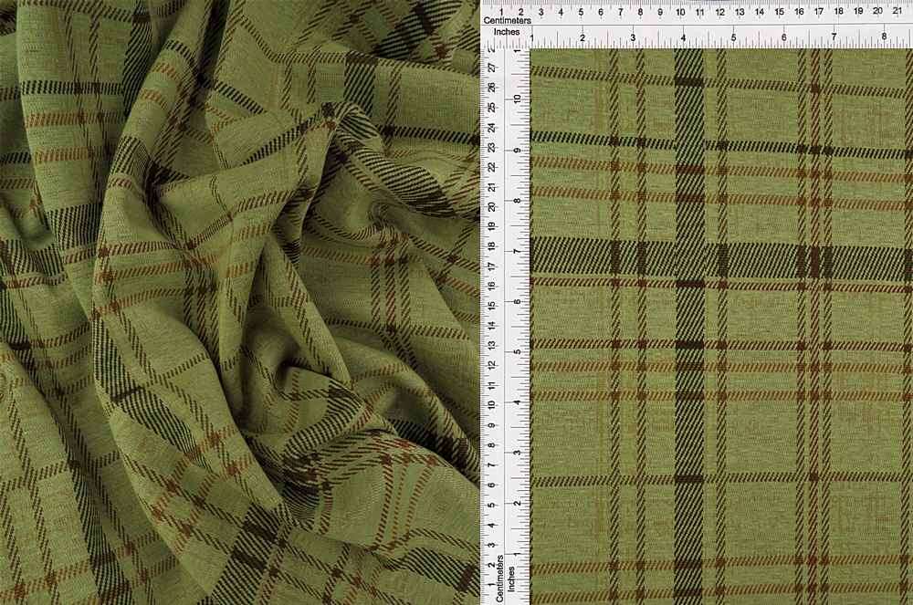 KNT4449 / SAGE / 97%POLY 3%SPAN DOUBLE KNIT JACQUARD PLAID