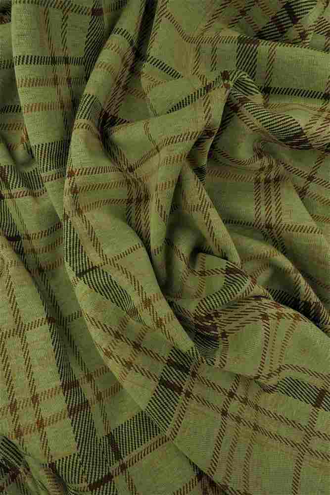 KNT4449 / SAGE / 97%POLY 3%SPAN DOUBLE KNIT JACQUARD PLAID