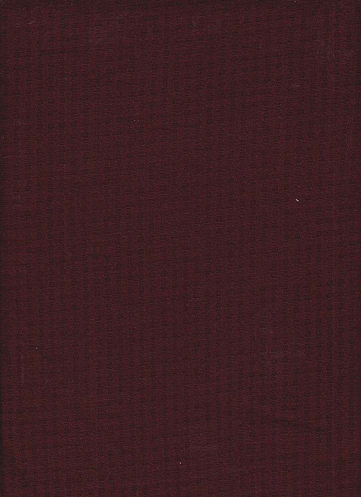 KNT3814 / BURGUNDY / 89%POLY 9%RAYON 2%SPAN WAFFLE BRUSHED SOLID