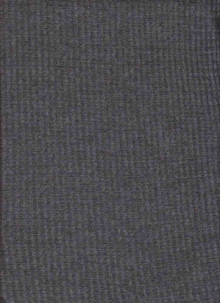 KNT3814 / CHARCOAL GREY / 89%POLY 9%RAYON 2%SPAN WAFFLE BRUSHED SOLID