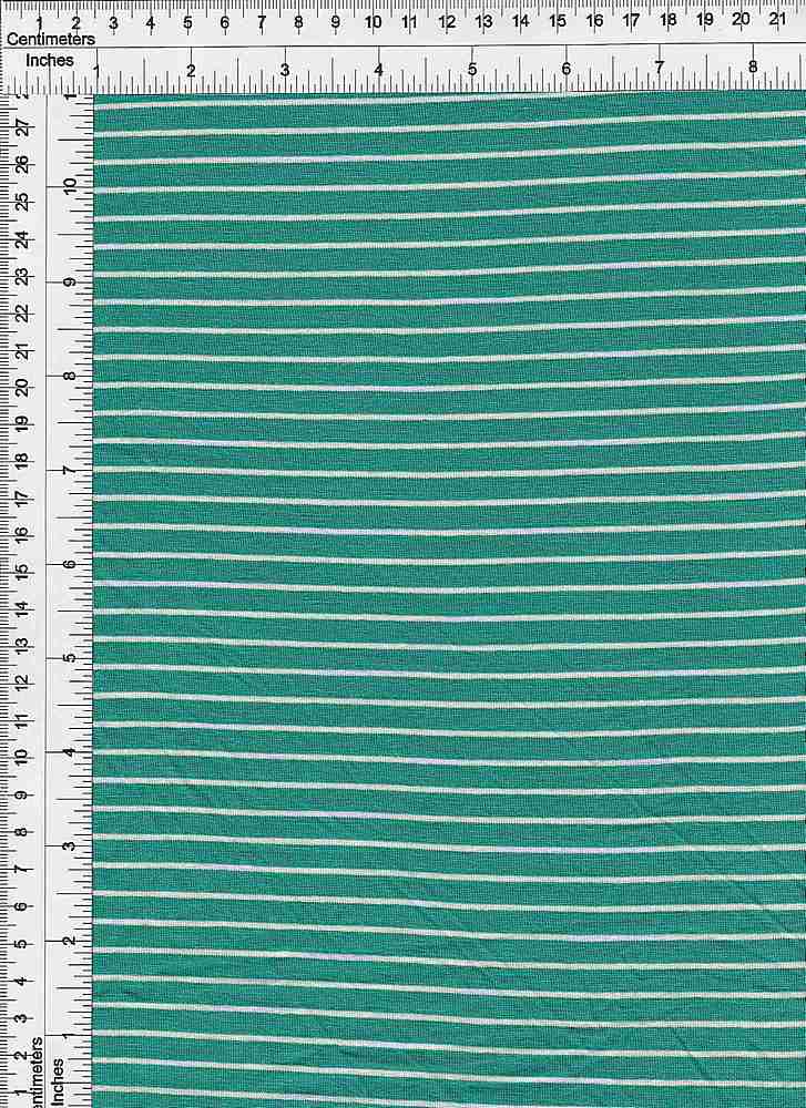 KNT3115 / GREEN/IVORY / 96%RAY 4%SPAN JERSEY 1/4x1/16 Yarn Dye Stripe