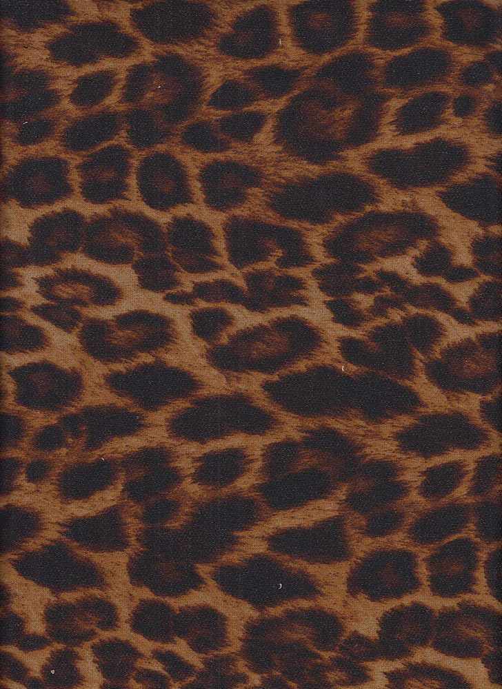 KNT1374-S20350A / CAMEL OB / 92%POLY 6%RAY 2%SPAN FRENCH TERRY ANIMAL PRINT
