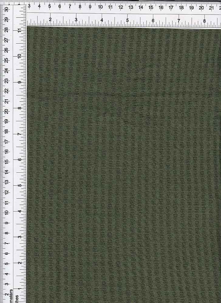 KNT3814 / OLIVE / 70%POLY 28%RAYON 2%SPAN WAFFLE BRUSHED SOLID