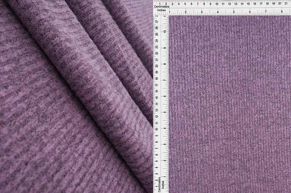 KNT3855 / LAVENDER / 76%RAY 21%POLY 3%SPAN 2X2 RIB BRUSHED 2TONE SWEATER