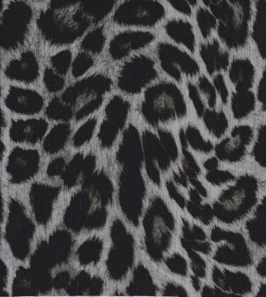 KNT3422-SE20352 / SILVER / 87%POLY 13%SPAN 4X2 YUMMY RIB ANIMAL PRINT
