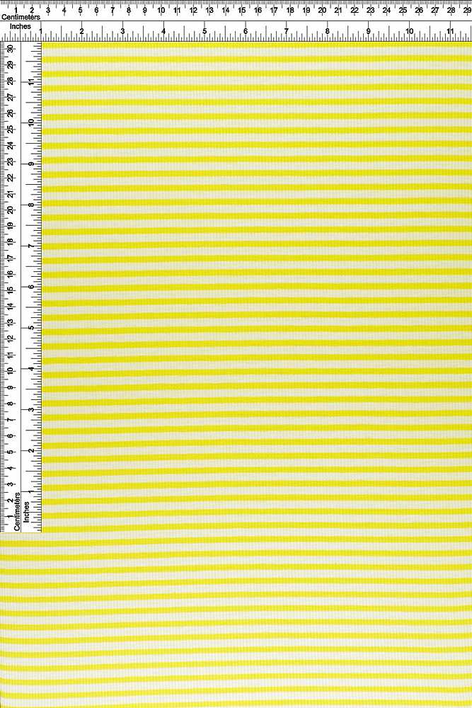 KNT4087 / NEON YELLOW / 80%POLY 16%RAY 4%SPAN RIB 2X2 HORIZONTAL STRIPE Y/D