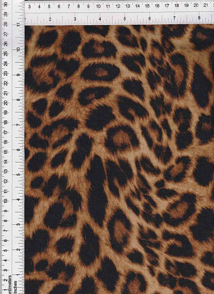 KNT1374-SE20352 / AMBER / 90%POLY 7%RAYON 3%SPAN FRENCH TERRY ANIMAL PRINT