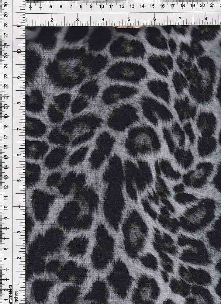 KNT1374-SE20352 / SILVER / 90%POLY 7%RAYON 3%SPAN FRENCH TERRY ANIMAL PRINT