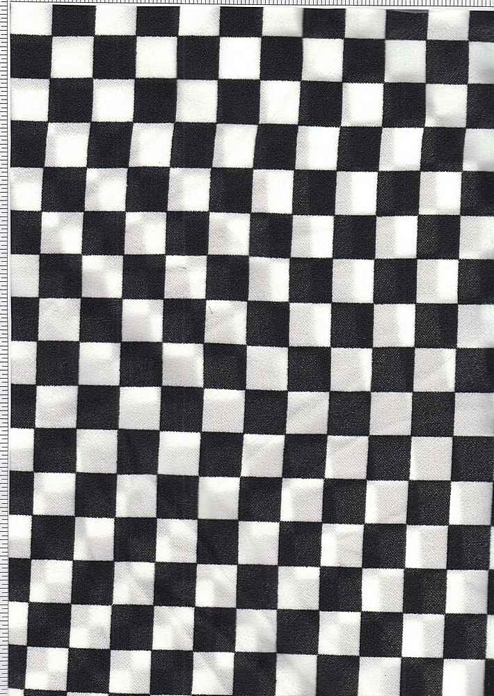 KNT3971-DU1772 / BLACK / 95%POLY 5%SPAN TECHNO CREPE CHECKERED PRINT