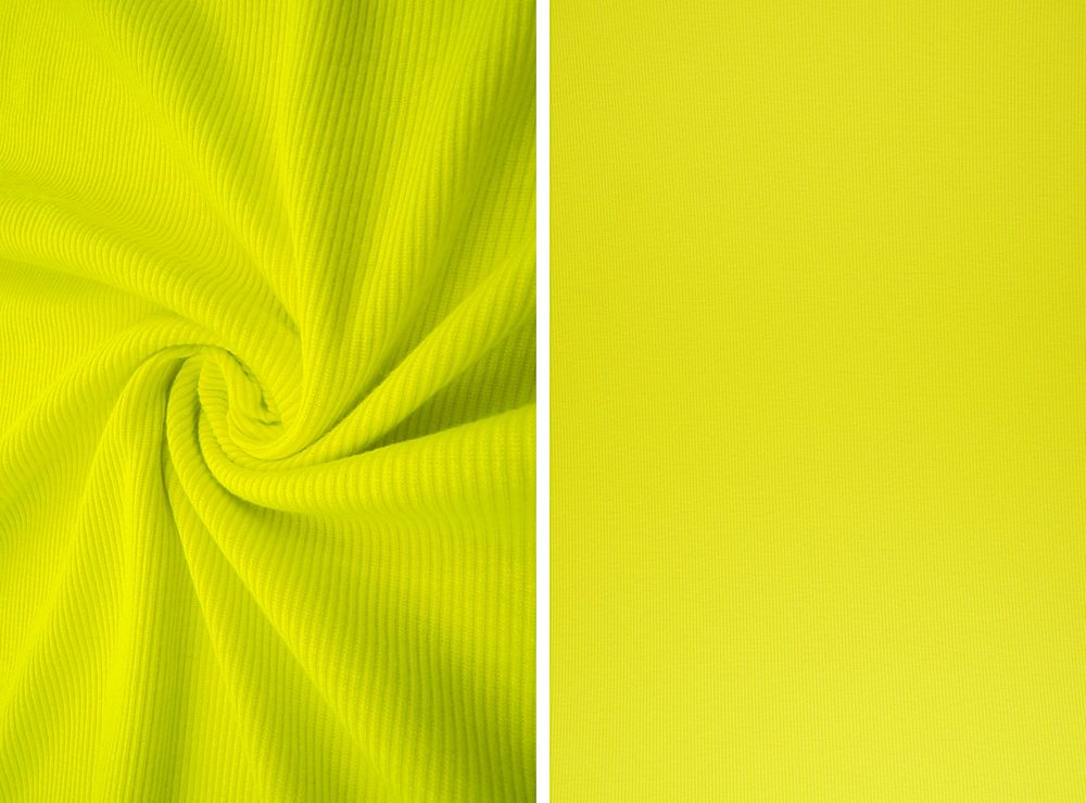 KNT3895 / NEON YELLOW / 96%POLY 4%SPAN RIB 2X1 SOLID