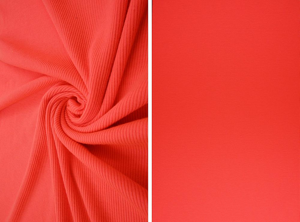 KNT3895 / NEON ORANGE / 96%POLY 4%SPAN RIB 2X1 SOLID