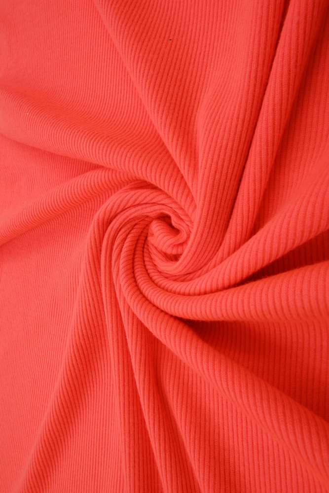 KNT3895 / NEON ORANGE / 96%POLY 4%SPAN RIB 2X1 SOLID