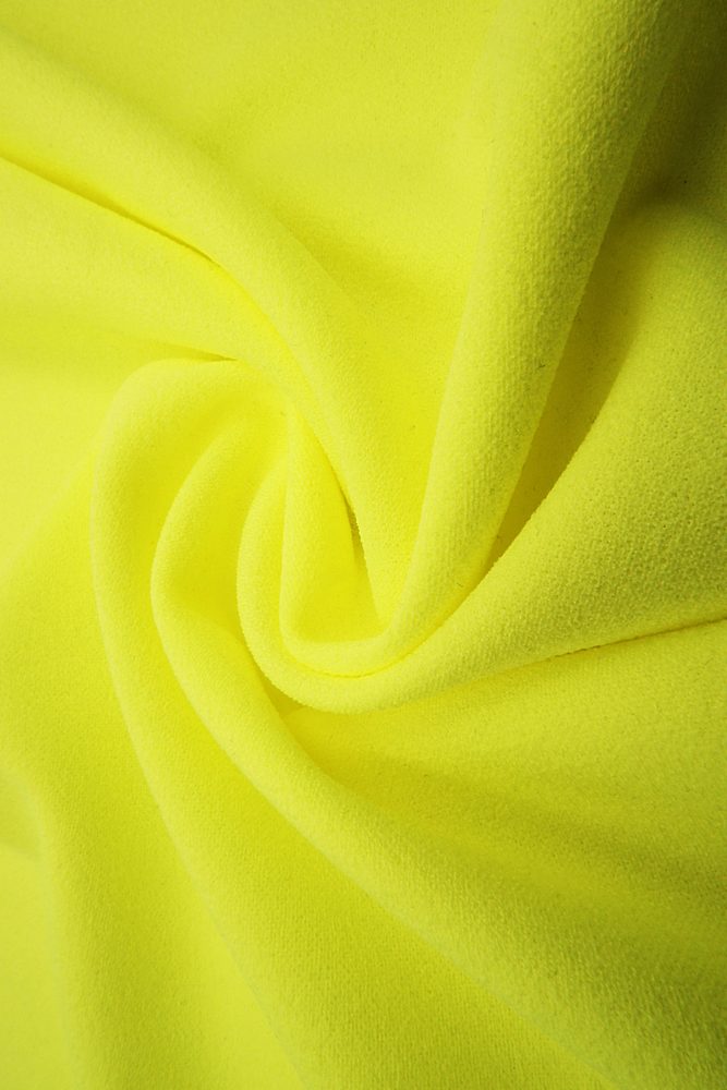 TECH-3311 / NEON YELLOW / 94%POLY 6%SPAN TECHNO CREPE SOLID