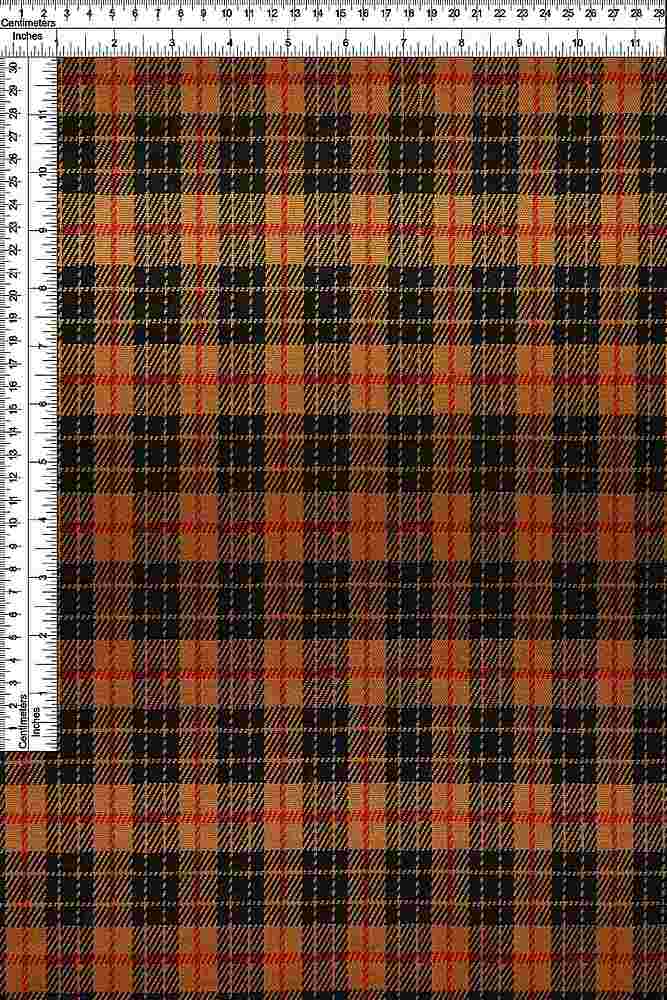 KNT4109 / MUSTARD/RED / 97%POLY 3%SPAN KNIT JACQUARD PLAID