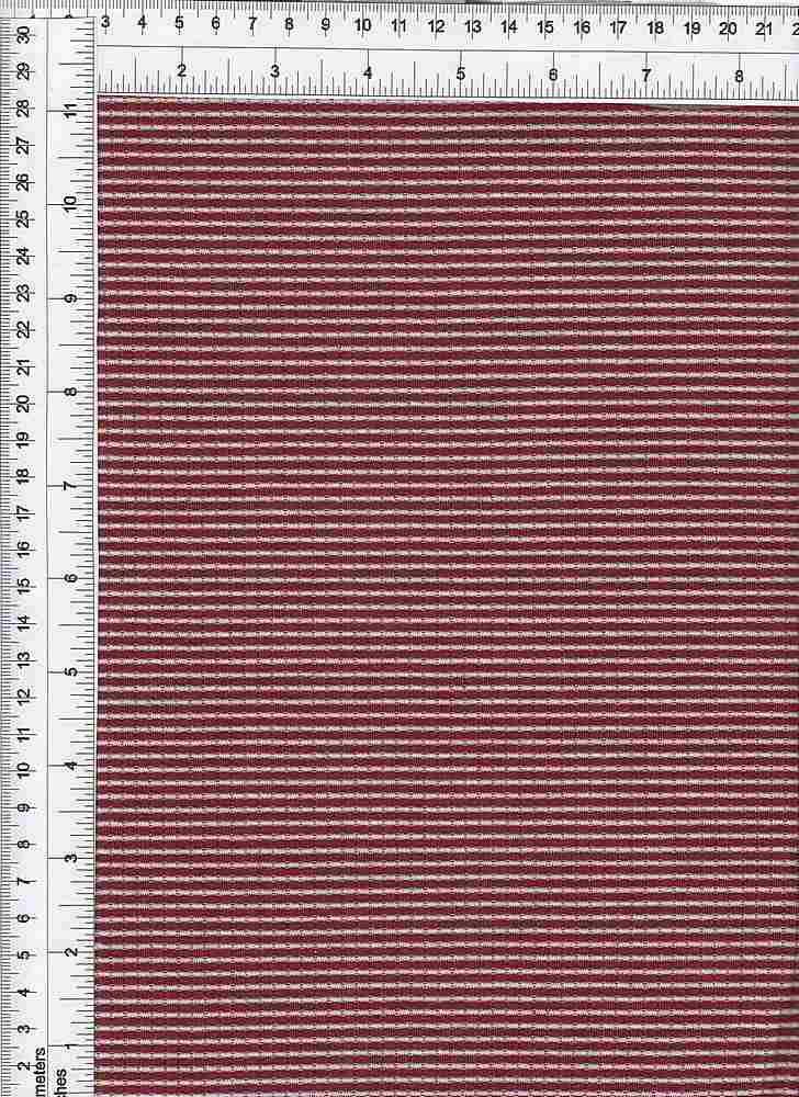 KNT3564 / RUST/IVORY / 63%POLY 33%RAY 4%SPAN RIB 4X2 HORIZONTAL STRIPE Y/D
