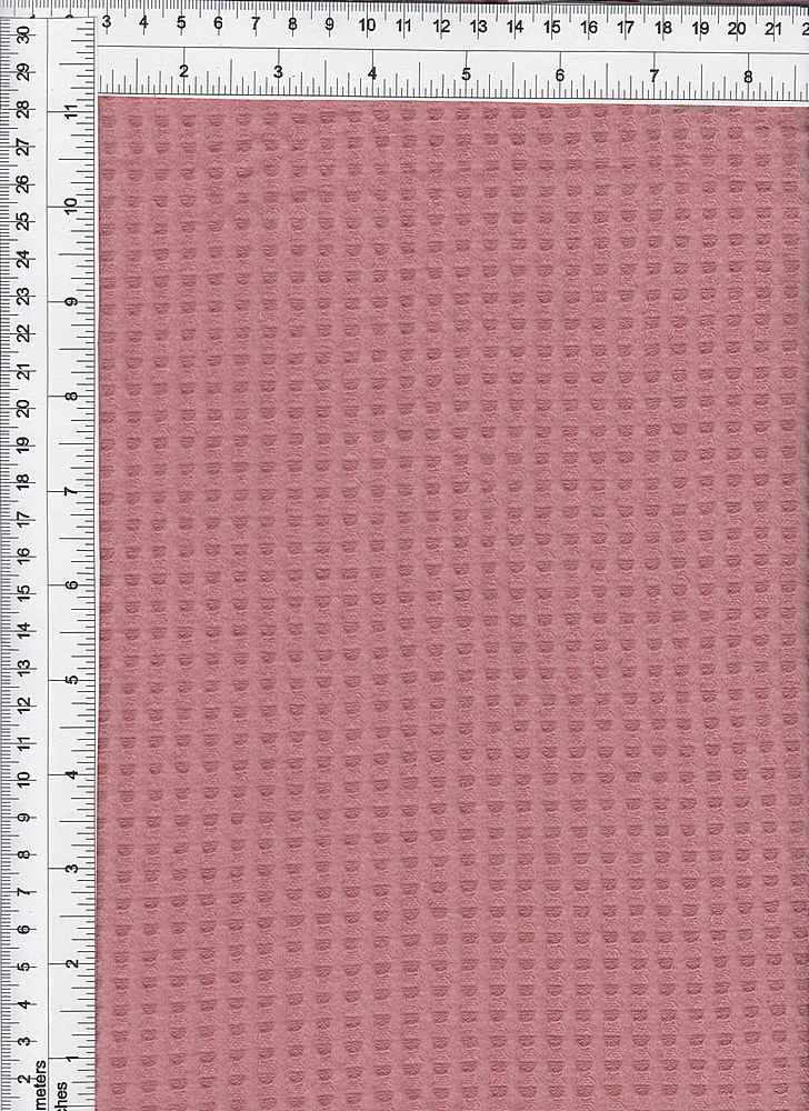 KNT3814 / ROSE / 89%POLY 9%RAYON 2%SPAN WAFFLE BRUSHED SOLID
