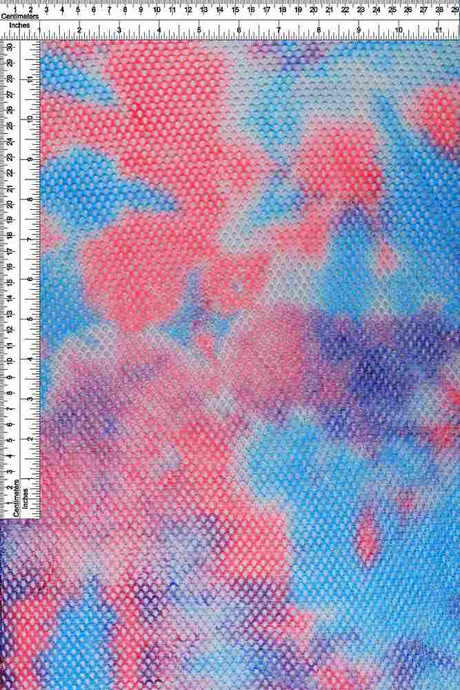 MESH-4123 / NEON PINK/BLUE / 95%POLY 5%SPAN MESH FISHNET TIE DYE