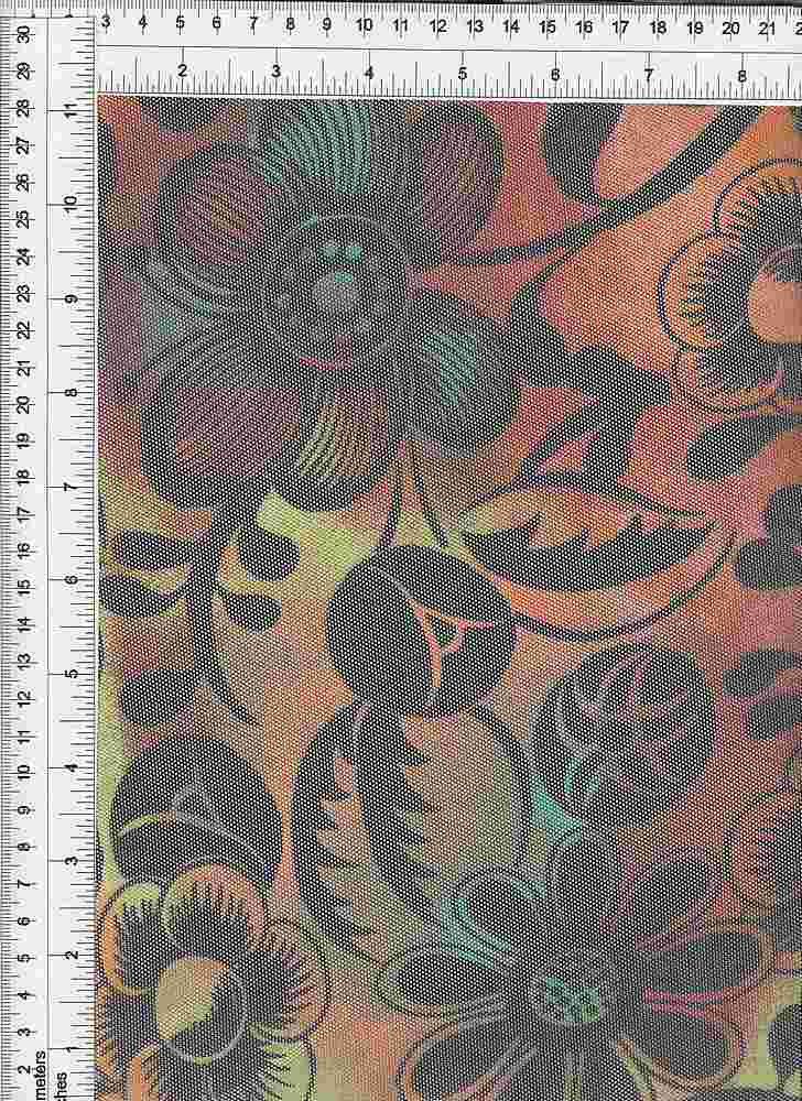 MESH4122-Q90212 / AQUA / 97%POLY 3%SPAN MESH FLORAL PRINT
