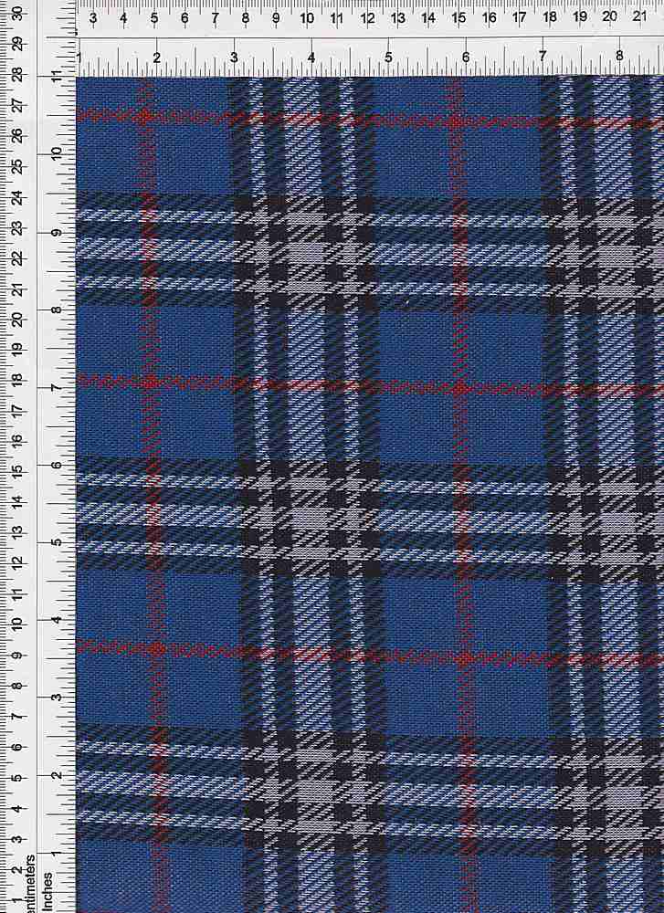 KNT4125 / BLUE/RED / 96%POLY 4%SPAN KNIT JACQUARD PLAID