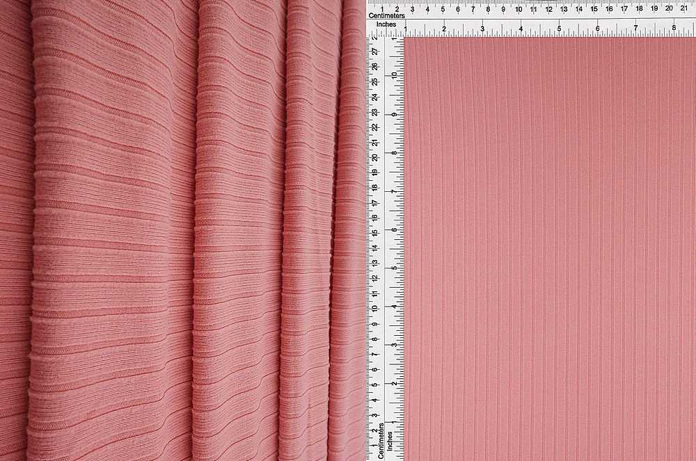KNT4135 / ROSE / 87%POLY 13%SPAN 8X3 YUMMY RIB SOLID