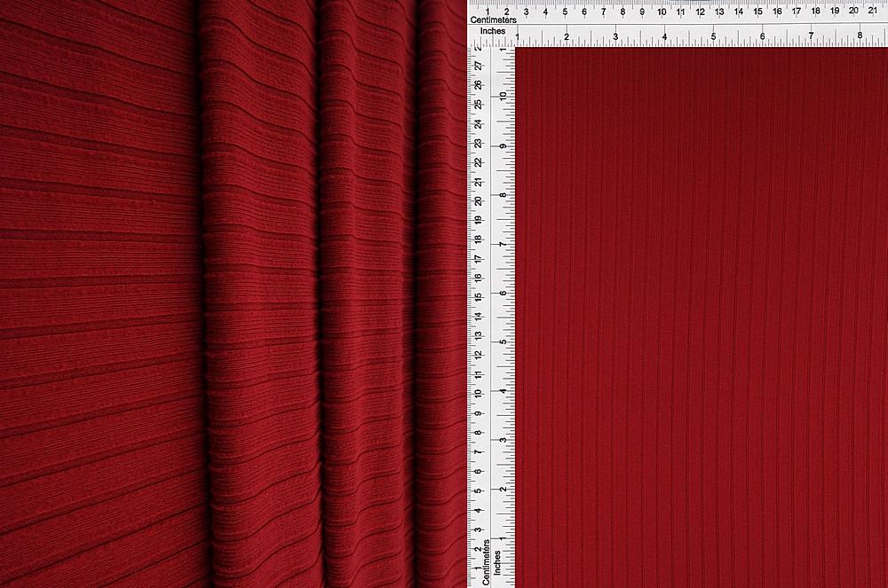 KNT4135 / RED / 87%POLY 13%SPAN 8X3 YUMMY RIB SOLID