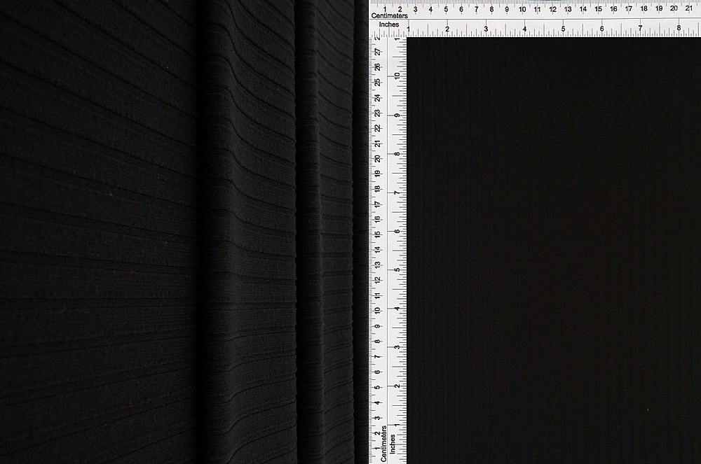 KNT4135 / BLACK / 87%POLY 13%SPAN 8X3 YUMMY RIB SOLID