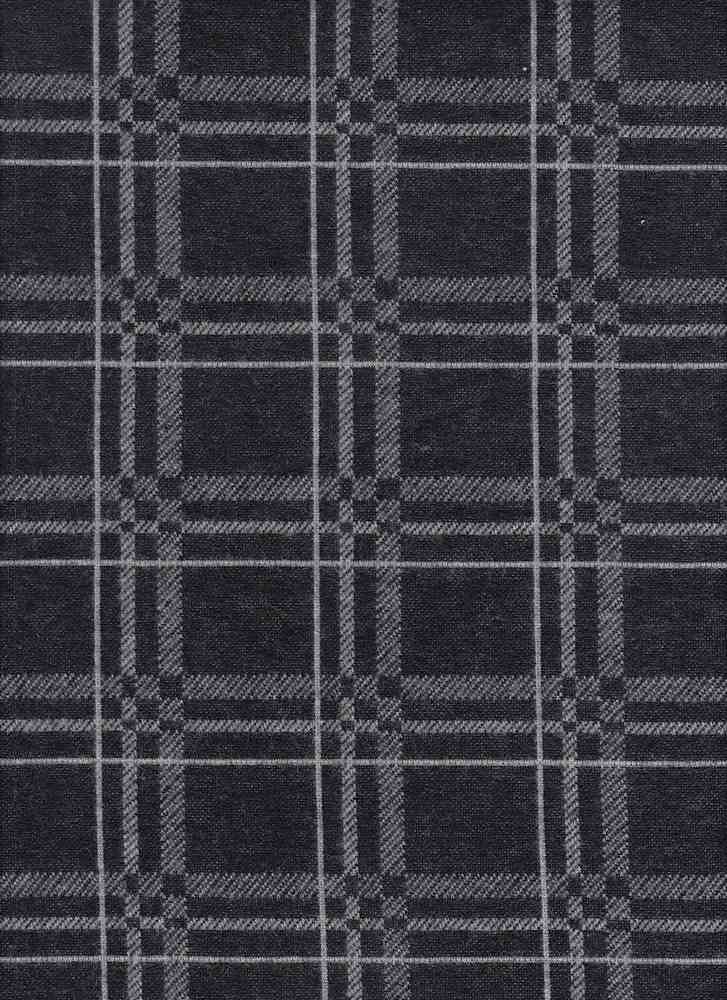 KNT4148 / BLACK/WHITE / 95%POLY 5%SPAN KNIT JACQUARD PLAID BRUSHED Y/D