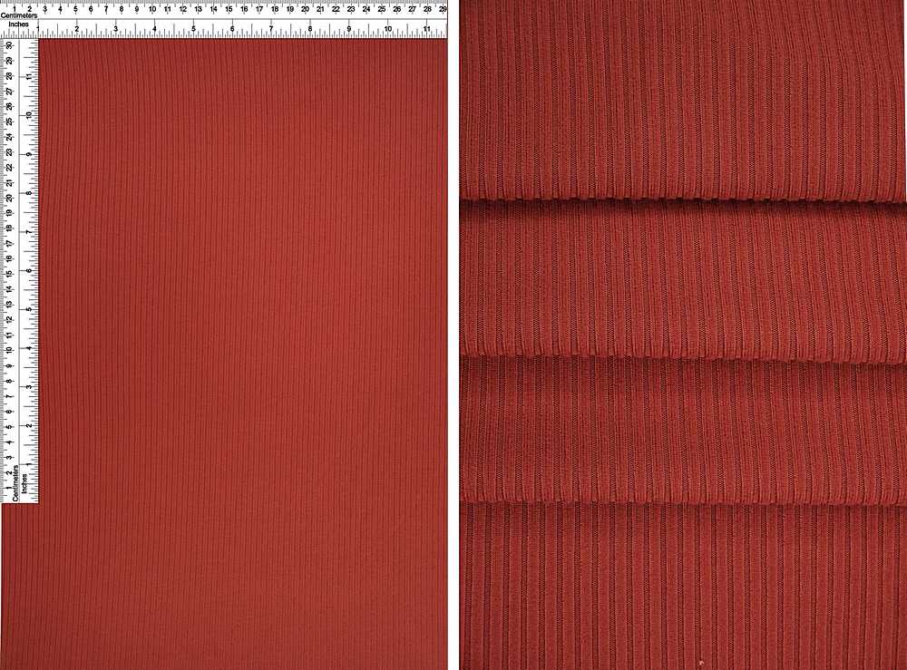 KNT4151 / TERRACOTTA / 87%POLY 13%SPAN 4X2 YUMMY RIB SOLID