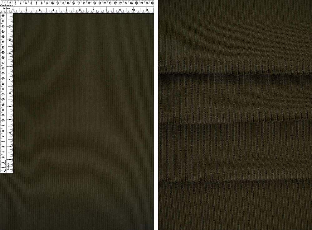 KNT4151 / OLIVE / 87%POLY 13%SPAN 4X2 YUMMY RIB SOLID