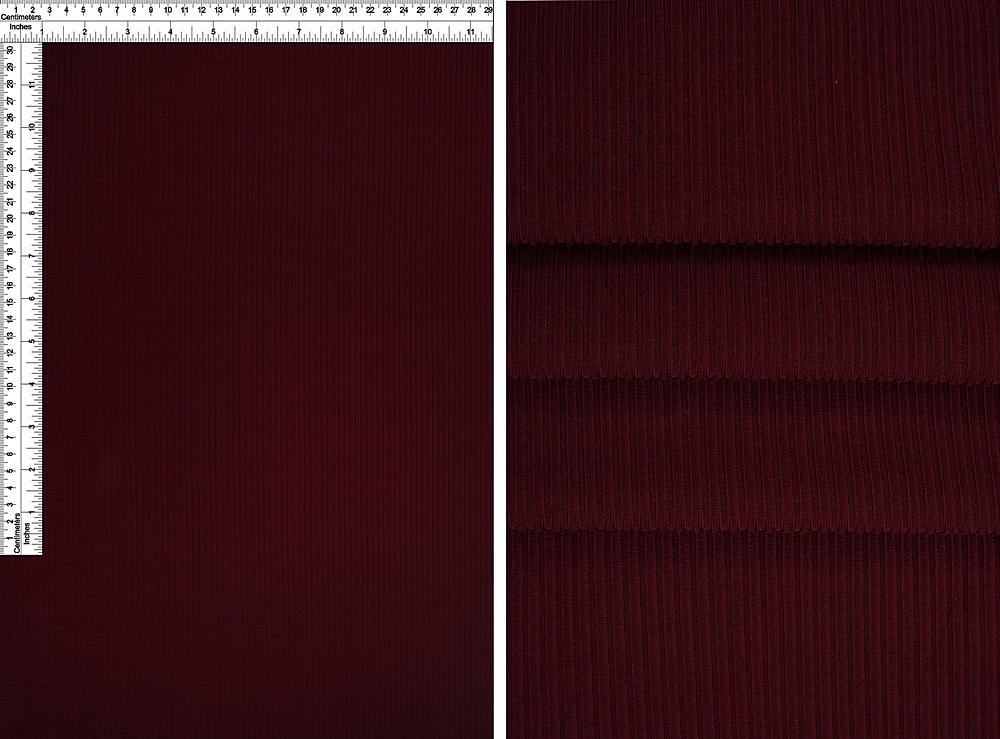 KNT4151 / BURGUNDY / 87%POLY 13%SPAN 4X2 YUMMY RIB SOLID