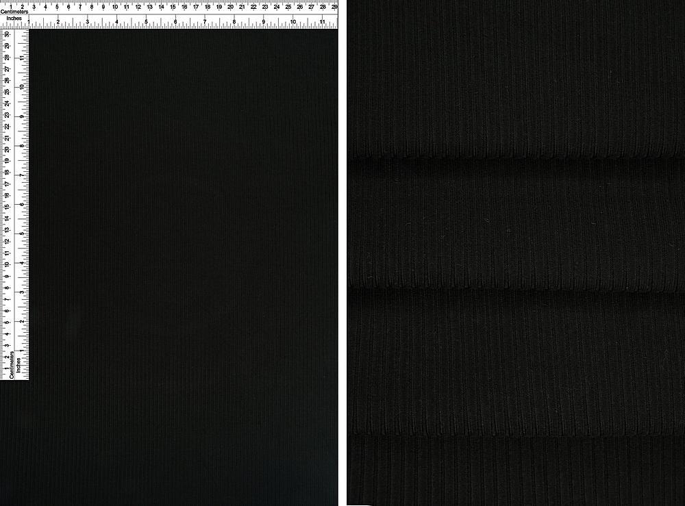 KNT4151 / BLACK / 87%POLY 13%SPAN 4X2 YUMMY RIB SOLID