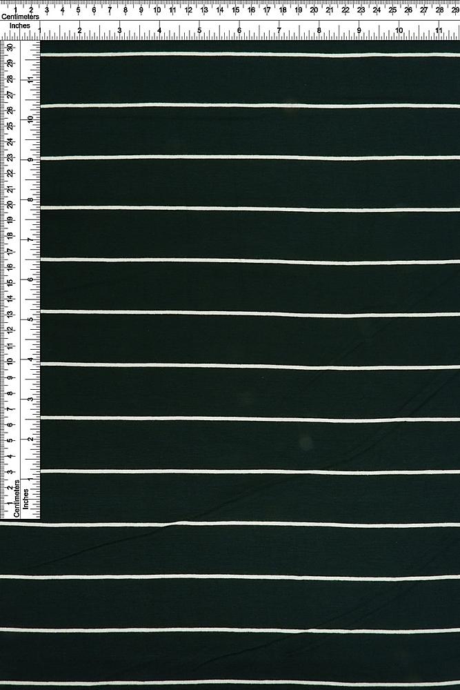 KNT4044 / HUNTER GREEN/IVORY / 92%RAY 8%SPAN RAYON SPAN HORIZONTAL STRIPE Y/D